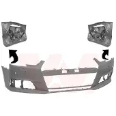 VAN WEZEL Stoßstange Stoßfänger für AUDI A4 B9 Avant (8W5, 8WD) Grundiert Rauh Grau 0346578
