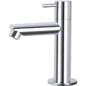 Differnz Kaltwasserhahn - Küchenarmatur Messing Chrom - Wasserhahn mit Geradem Auslauf - Waschtischarmatur für Küche - G1/2 Anschluss