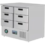 Polar Serie G Kühltisch mit 6 Schubladen 240L
