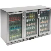 Polar Serie G Edelstahl Barkühlschrank mit 3 Klapptüren 330L
