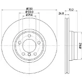 Hella 1x Bremsscheibe Vorderachse Belüftet [Hersteller-Nr. 8DD355119-561] für BMW