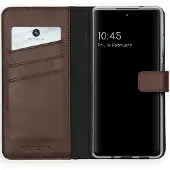 Selencia Samsung Galaxy S20 FE Hülle - Echtes Leder - - Klapphülle - Braun