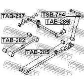 FEBEST Querlenkerlager DAIHATSU TAB-282 4872587403,4872587402000,4872587403000 Querlenkerbuchse,Querlenkergummi,Querlenker Gummilager,Lagerung, Lenker