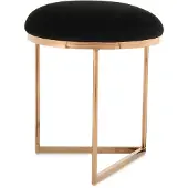 Underbar | Hocker Wynona Samt Schwarz Samt 40x49x40 cm | NADUVI