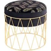 Hearthome & Living Hocker Cleopatra 225 Schwarz / Gold