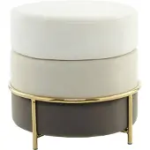 Hearthome & Living | Hocker Ilda beige Polyester 48.5x46x48.5 cm | NADUVI