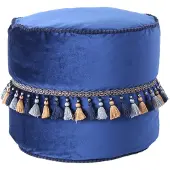 Hearthome & Living | Hocker Marokko blau Polyester 45x38x45 cm | NADUVI