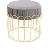 Hearthome & Living Hocker Cleopatra 425 Grau / Gold