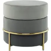 Hearthome & Living HOCKER Hocker mit Samt-Bezug in Grau