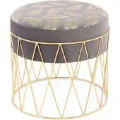 Hearthome & Living Hocker Cleopatra 225 Grau / Gold