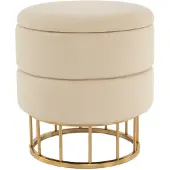 Hearthome & Living | Hocker Sero Samt Beige Samt 37.5x41x37.5 cm | NADUVI