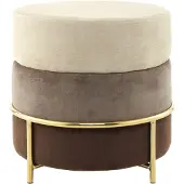 Hearthome & Living Hocker Creme/Braun ca. 48,5x46 cm