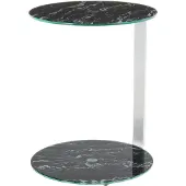 Hearthome & Living | Beistelltisch Quentin Silberfarben Glas 40x40x53 cm | NADUVI