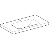Geberit Waschtisch iCon Light 90x48cm, HL mi, o. ÜL, m Ablagefl., we.
