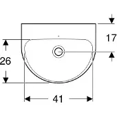 Geberit Handwaschbecken RENOVA o HL o ÜL 450x360mm we KT