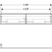 Geberit 502.314.JK.1, Grau, 2 Schublade(n), 1184 mm, 476 mm, 247 mm