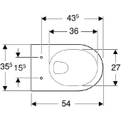 Geberit Tiefspül-WC RENOVA wandhängend 4,5/6 l we KT