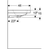 Geberit iCon Light Waschtisch, 90 cm x 48 cm, ohne Hahnloch, mit Überlauf,501836, 501.836.00.3, Farbe: weiß