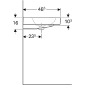 Geberit Waschtisch iCon 120x48,5cm, o. Hahnl., we., mit Überlauf