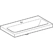 Geberit iCon Light Waschtisch mit verkürzter Ausladung, 75 cm x 42 cm, mit Hahnloch und ohne Überlauf,501842, 501.842.00.5, Farbe: weiß