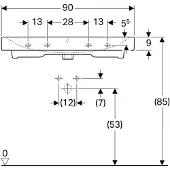 Geberit Waschtisch iCon 90x48,5cm, we. K-Tect, o. Hahnl., m ÜL