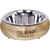 Nobby Edelstahlnapf Eat mit Holzring
