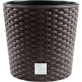 Prosperplast - Runde Pflanztöpfe 8,7 Liter Rato mit Pflanzbecher in Dunkelocker, 25 x 25 x 22,4 cm