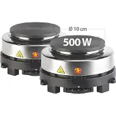 Rosenstein & Söhne 2er-Set elektrische Mini-Einzel-Kochplatten, stufenlos, je 500 Watt