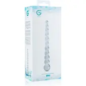 Huismerk Glas Nr. 20 - Perlen-Glasdildo (transparent)