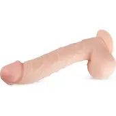 Huismerk Lexon - originalgetreues Dildo mit Hoden - 33cm (natur)