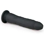 Easytoys Dildo Collection - haftendes 100% Silikon-Dildo (21 cm) - Schwarz