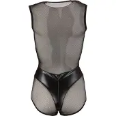 Cottelli - Glänzender Netz-Body (schwarz) - XL