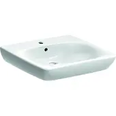 Geberit Waschtisch RENOVA COMFORT 550 x 550 mm, barrierefrei, mit Hahnloch, mit Überlauf weiß
