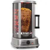 OneConcept Kebap Master Dönergrill, Gyrosgrill mit Glasschiebetür, geschlossen, Dönerspieß, Edelstahl, Vertikalgrill