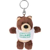 Nici schlüsselanhänger Happy Birthday 10 cm Polyester braun