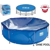 Happy People Poolabdeckung Rund Stahlrahmenpool 305 cm Abdeckplane Poolplane 340 cm Gummizug