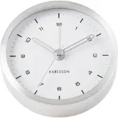 Karlsson KA5844SI, Quarzwecker, Silber, Weiß, Analog, Akku, AA, 90 mm