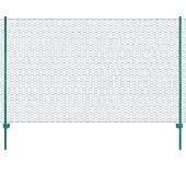 vidaXL Maschendrahtzaun mit Pfosten Stahl 25 x 1,5 m Grün