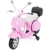Actionbikes Motors Kinder Elektro Roller Vespa | Mit Stützrädern - Scheinwerfer - Koffer zum Öffnen - Kinder Fahrzeug elektrisch - Hupe & Musik - Ab 3 Jahre (Pink)