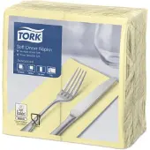 Tork Soft Dinnerservietten Champagner, 1/8‐Falz, 3‐lagig, 39 cm × 39 cm, 12 × 10...