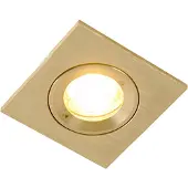 QAZQA - Modern Modernes versenktes SpotGold I Messing IP44 - Xena Square I Außenbeleuchtung - Aluminium Quadratisch - LED geeignet GU10