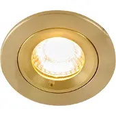 QAZQA - Modern Moderner Bad I Badezimmer Außen Einbaustrahler Gold I Messing rund IP44 - Xena I Außenbeleuchtung - Aluminium Rund - LED geeignet GU10
