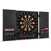 Klarfit Dartchamp Dartscheibe Dartautomat Softtip Design-Türen schwarz