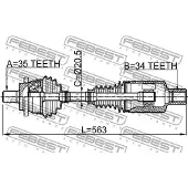 FEBEST 1614-211LH Antriebswelle Vorne Links passend für MERCEDES-BENZ E-Klasse Limousine (W211) E-Klasse T-modell (S211)