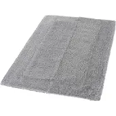 Kleine wolke Badematte "Havanna" Gr. 3, bunt (silberfarben, grau), H:16mm, Baumwolle, Badematten, Badematte, Badteppich, Uni Farben, Hoch-Tief Effekt, mit Bordüre