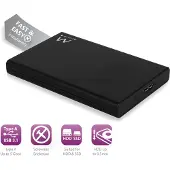 Ewent EW7044, 2.5 Zoll, Serial ATA III, 9.5 mm, 3.0 (3.1 Gen 1), USB Typ-B, HDD / SSD-Gehäuse
