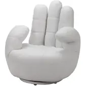 Vente-unique Fingersessel drehbar - Kunstleder - Weiß - CATCHY