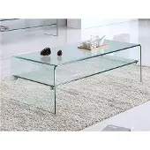 Vente-unique Couchtisch doppelt - Sicherheitsglas - Transparent - STILEOS
