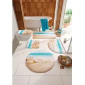 My Home Badematte "Strand", Memory Schaum, fußbodenheizungsgeeignet-schnell trocknend, mit Strand-Motiv, Badematten auch als 2 teiliges Set erhältlich