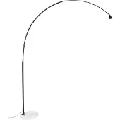 QAZQA Moderne Schwarze Bogenlampe mit Weißem, Verstellbarem Gestell ohne Schirm XXL
